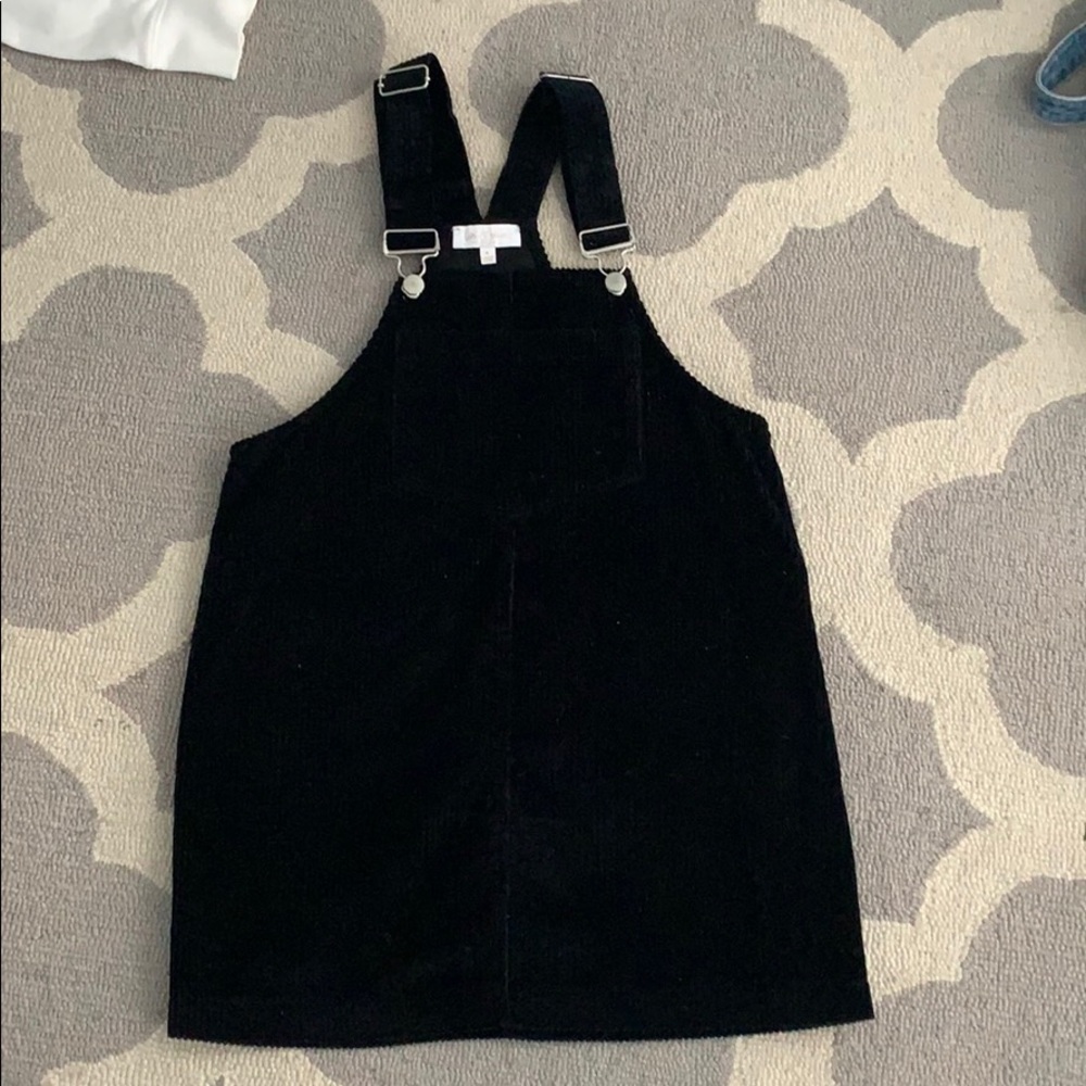 Corduroy Black Overall Dress
